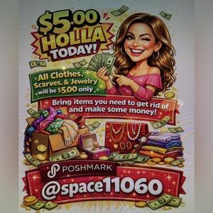 All Clothes, Scarves, and Jewelry at $5.00